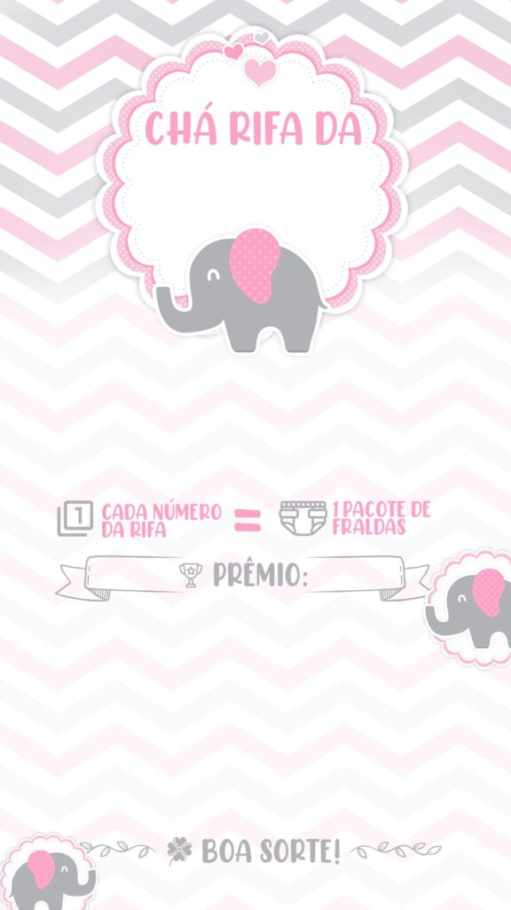 Convite para chá rifa de bebê (Reprodução/ Pinterest)