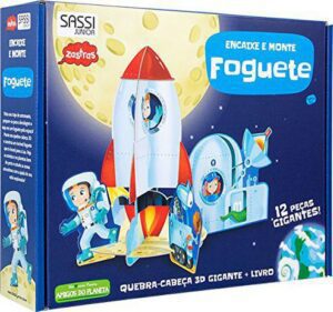 O foguete é livro e quebra-cabeça