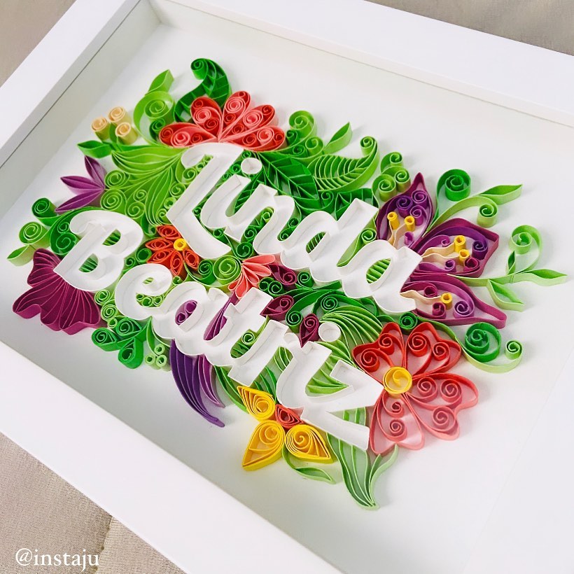 Porta maternidade em papel, com técnica quiling