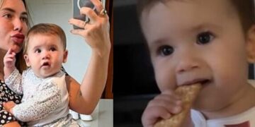 Maria Alice, filha de Virgínia Fonseca e Zé Felipe, apareceu comendo um biscoito de maisena na internet e a polêmica começou