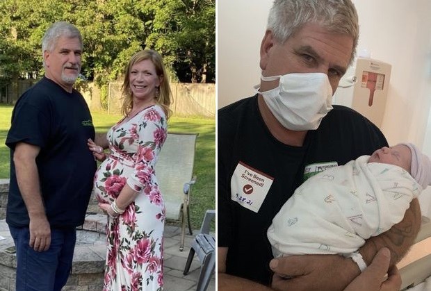 Gus, companheiro de Sharon e pai da bebê, tem 60 anos e três netos