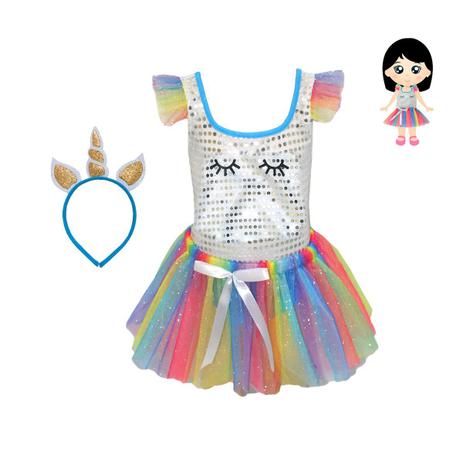 Fantasia de unicórnio para bebê com saida de tutu